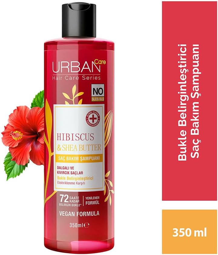 Urban Care Hibiscus & Shea Butter Bukle Belirginleştirici Saç Bakım Şampuanı, 350 Mililitre, Vegan