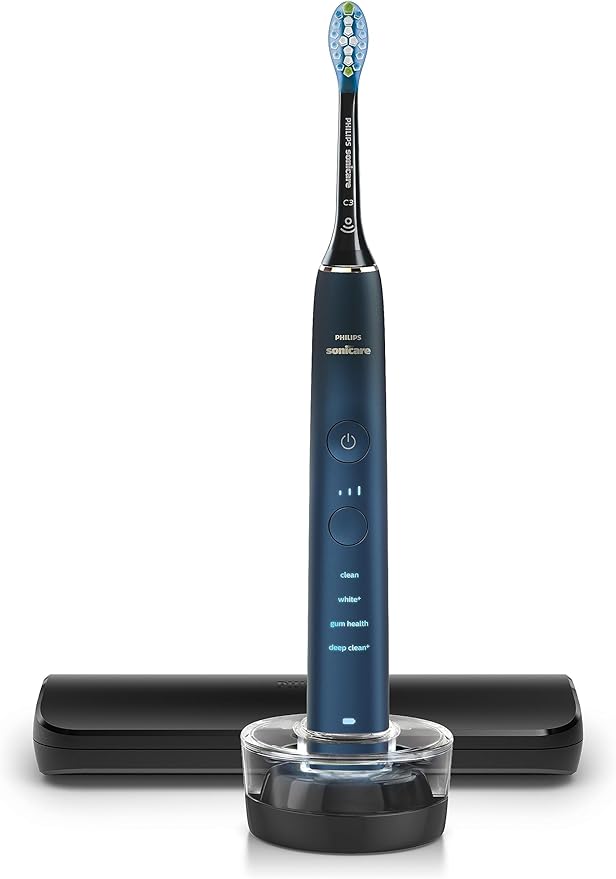 Philips Sonicare DiamondClean 9000 Şarjlı Diş Fırçası, 4 Temizlik Modu, Basınç Sensörü, Seyahat Kabı ve Uygulama Desteği, Lacivert Geçişli, HX9911/88
