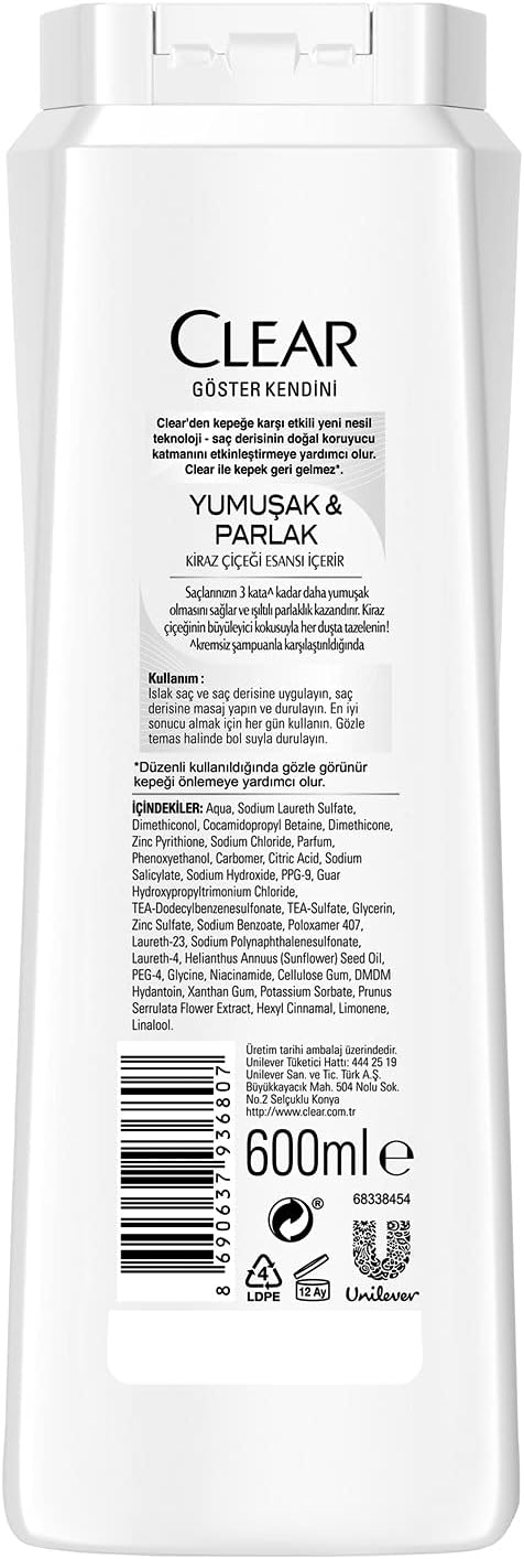 Clear Besleyici Şampuan Kepeğe Karşı Etkili Yumuşak ve Parlak Saçlar 600 ml