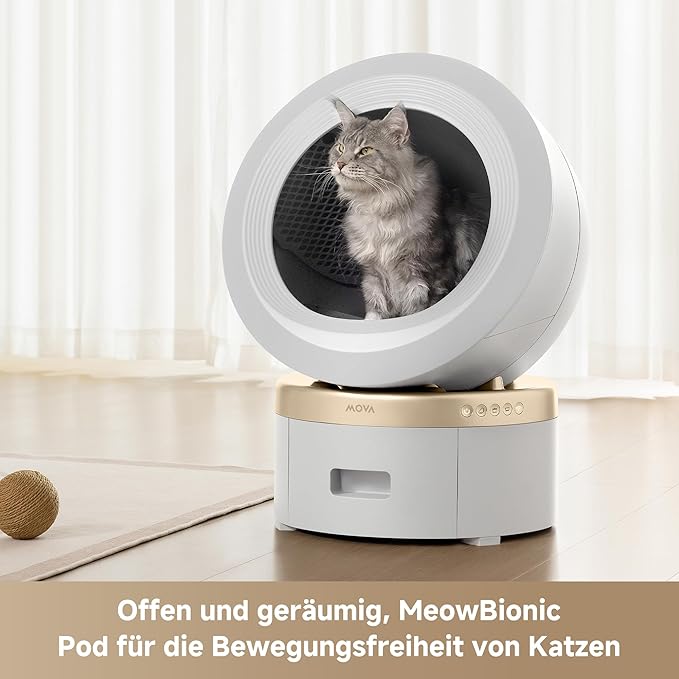 MOVA MeowgicPod LR10 Prime Akıllı Kedi Tuvaleti, 15 Güne Kadar Temizlik Gerektirmez, Çift Hazneli Sistem, Kolay Temizleme, Uygulama ile Uzaktan Kontrol