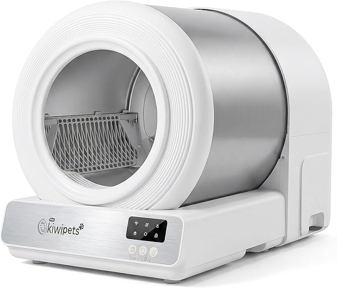 Kiwi Tiny KiwiPets KPLB-10771 Akıllı Kendi Kendini Temizleyen Kedi Tuvaleti 60L – Geniş İç Hacim, Koku Giderici Otomatik Sistem(Beyaz)