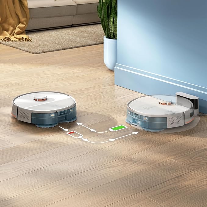 Philips HomeRun 5000 Serisi Robot Elektrikli Süpürge, Çift Döner Mop, Süpürme ve Paspas, 10.000Pa Emiş Gücü, Lazer Çizgi Navigasyon, HomeRun Uygulaması, İpek Beji (XU5000/20)