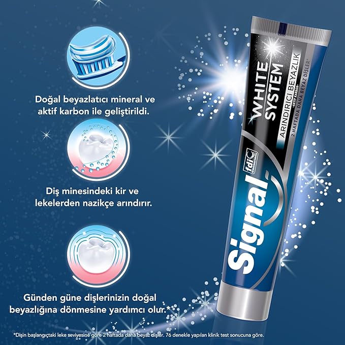 Signal White System Diş Macunu Arındırıcı Beyazlık Aktif Karbon 75 ml