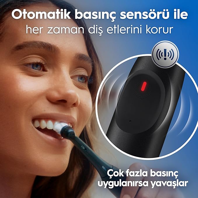 Oral-B iO2 Siyah Şarjlı/Elektrikli Diş Fırçası, 1 Fırça Başlığı, Tek Şarjda 4 Haftaya Varan Kullanım, Seyahat Kabı