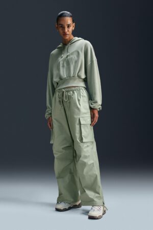 سویشرت ورزشی زنانه نایک سایز بزرگ مدل Fleece Cropped
