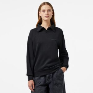 سویشرت مشکی زیپ‌دار زنانه Lacoste مدل Regular Fit