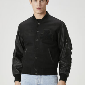 Alpha Industries - کاپشن بمبر پشمی مشکی MA-1