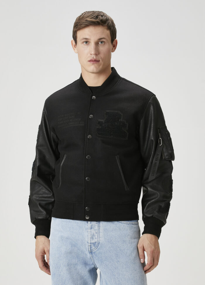 Alpha Industries - کاپشن بمبر پشمی مشکی MA-1