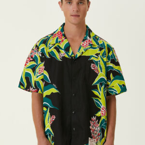 Valentino - پیراهن هاوایی طرح گلدار مشکی