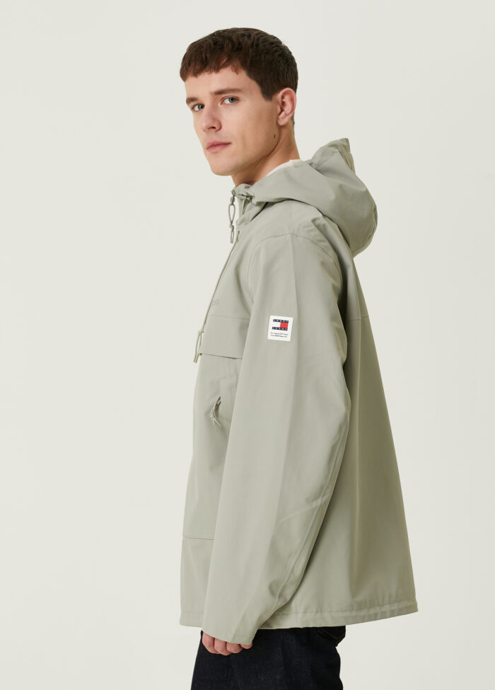 Tommy Hilfiger - پالتوی کلاه‌دار خاکستری با جزئیات لوگو - تصویر 3
