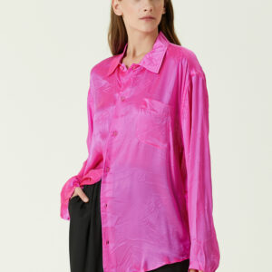 Balenciaga - پیراهن ابریشمی ژاکارد با لوگوی صورتی