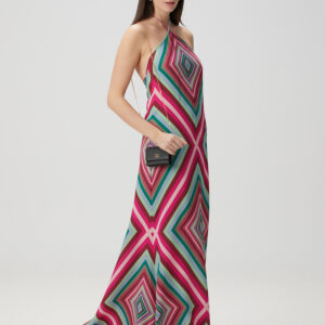 Valentino - لباس شب ابریشمی ماکسی طرح دار