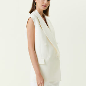 Michael Kors - جلیقه پشمی یقه چلچله‌ای سفید