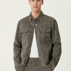 Versace - پیراهن طرح‌دار قومی خاکستری ورساچه