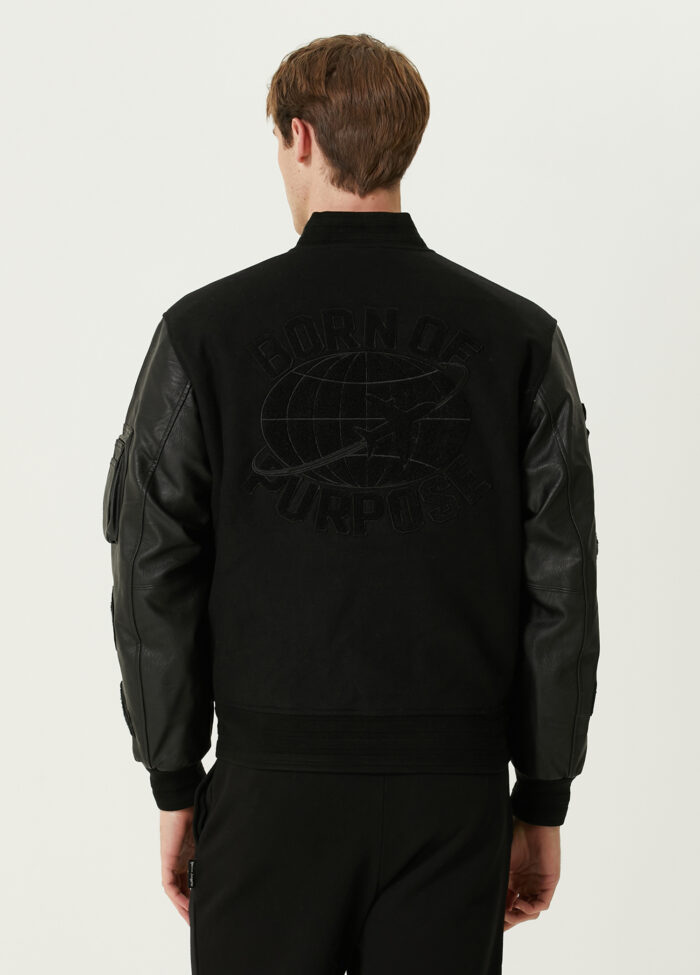 Alpha Industries - کاپشن بمبر پشمی مشکی MA-1 - تصویر 4