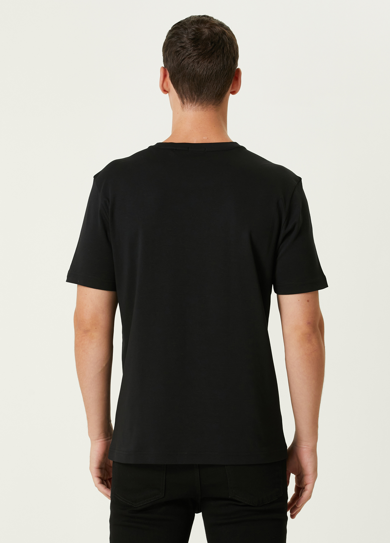 Boss - تیشرت طرحدار مشکی با لوگوی دقیق - تصویر 4