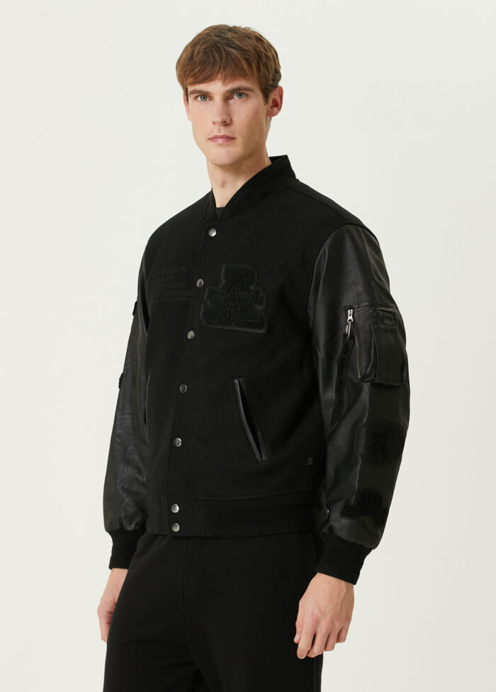 Alpha Industries - کاپشن بمبر پشمی مشکی MA-1 - تصویر 3