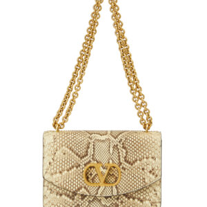 Valentino Garavani - کیف چرم زنانه طرح‌دار بژ ولنتینو گاراوانی