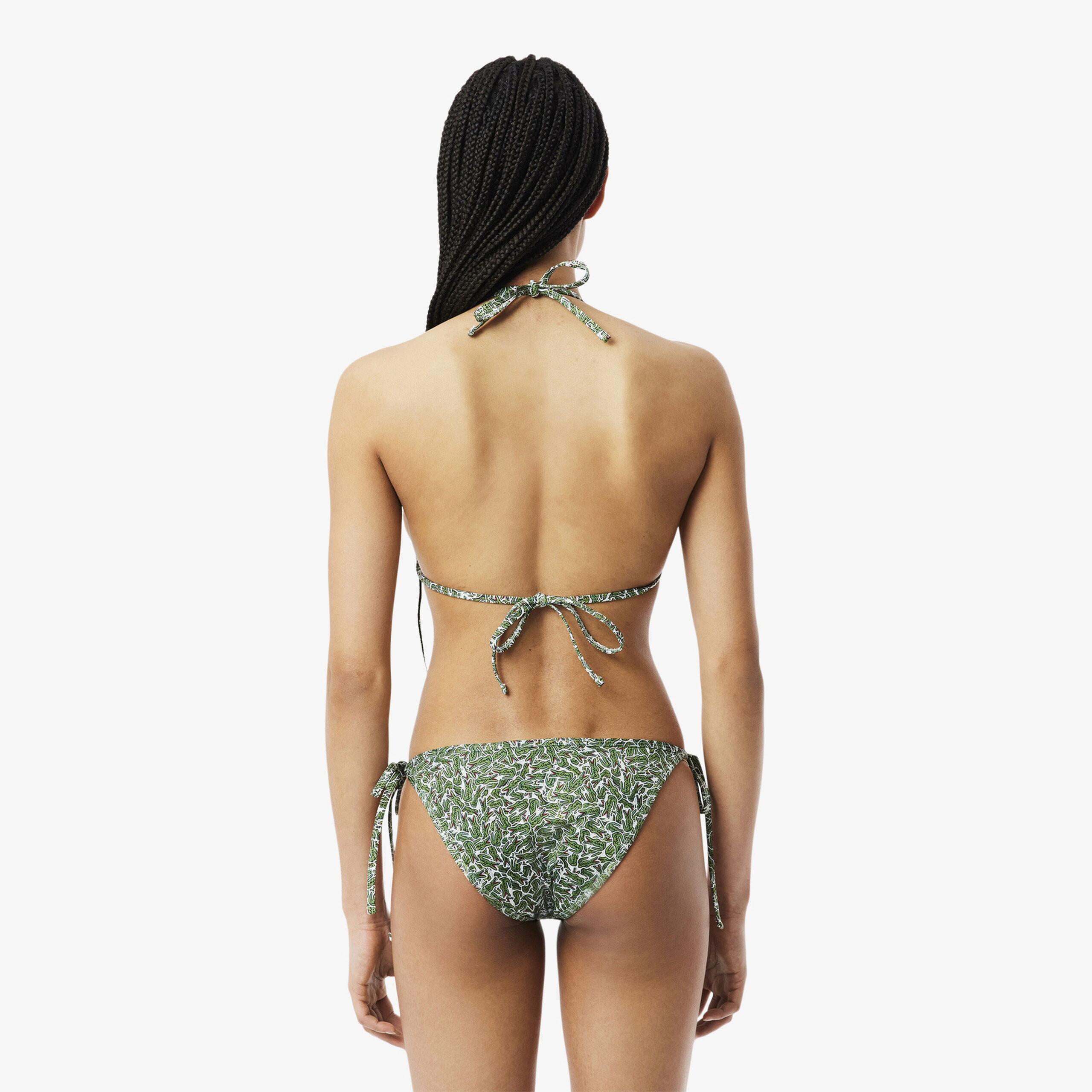 تاپ بیکینی سبز طرحدار زنانه لاکوست Lacoste - تصویر 3