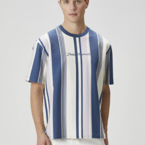 Guess - تیشرت آبی راه راه عمودی گس