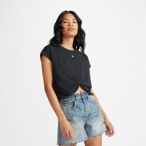 تی‌شرت مشکی زنانه کانورس مدل Wordmark Twist