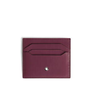 Montblanc - جا کارتی چرمی مردانه Meisterstuck Claret Red