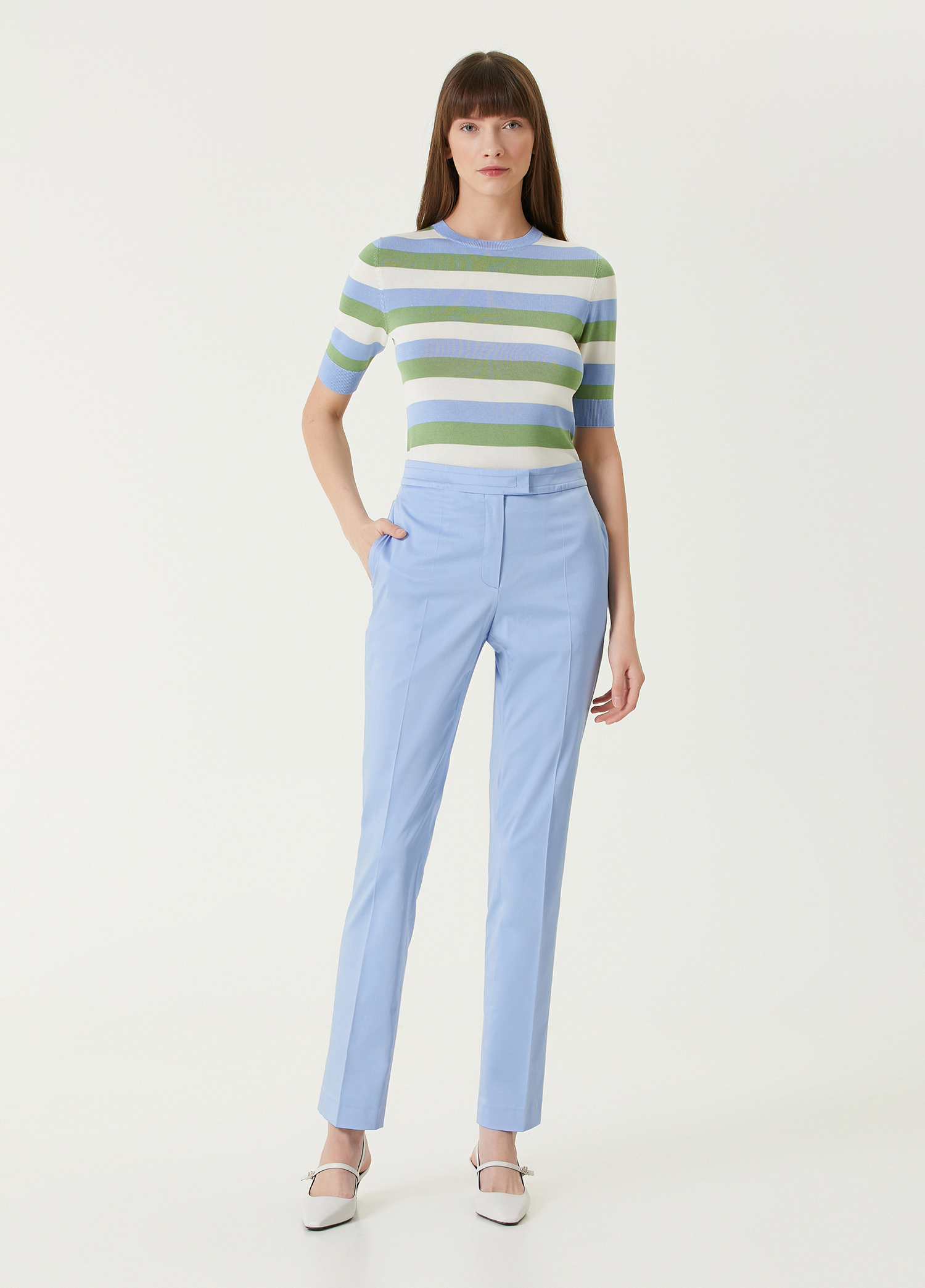 Boss - شلوار آبی اسلیم فیت زنانه