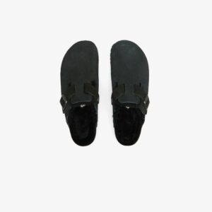 صندل مردانه مشکی Birkenstock مدل Boston Teddy VL Gepragt