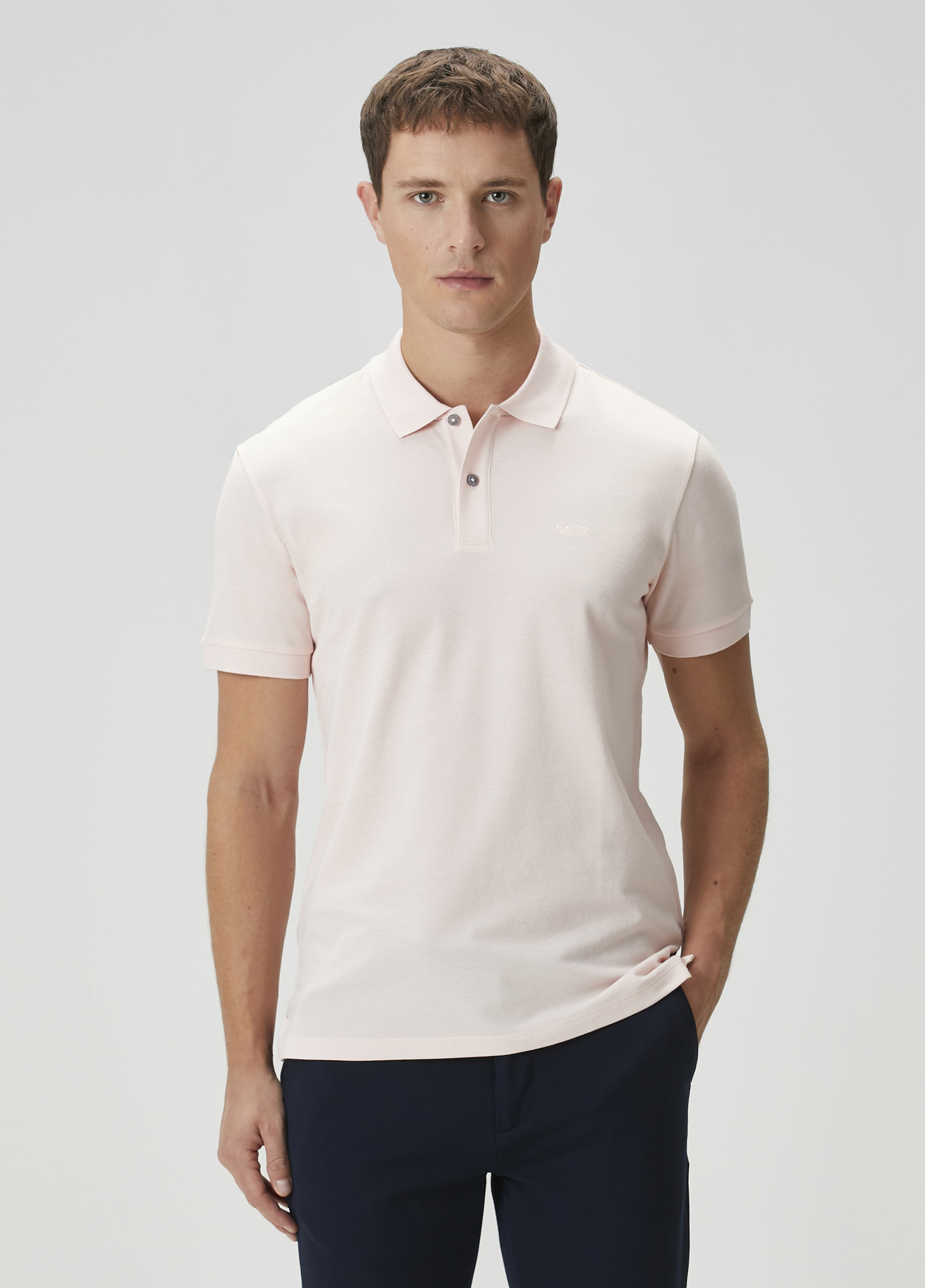 Boss - تیشرت پولو صورتی روشن پالاس