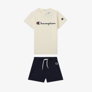 ست شلوارک بچگانه Champion Completo به رنگ بژ/سرمه‌ای