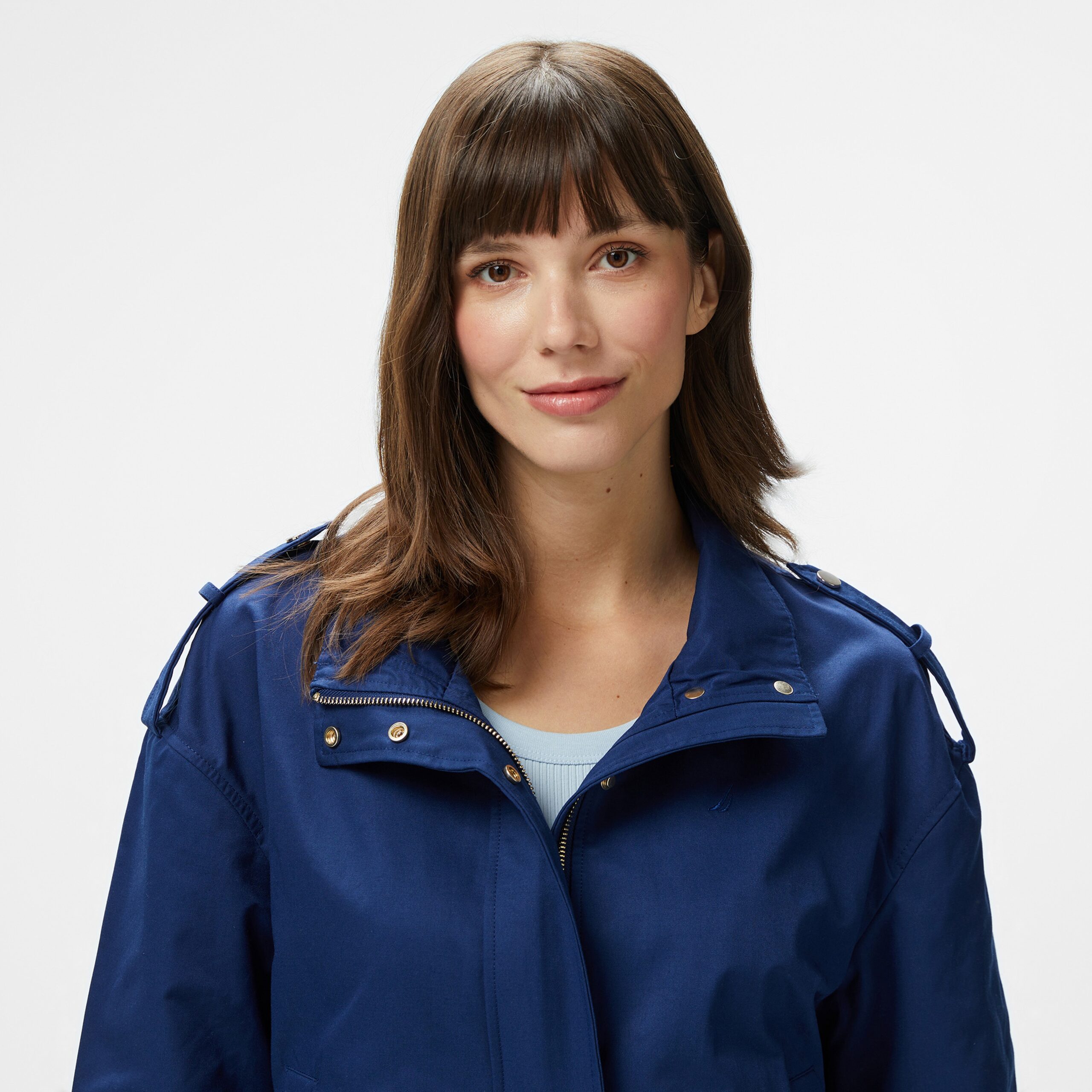 کاپشن یقه ایستاده زنانه Nautica مدل سرمهای معمولی - تصویر 4