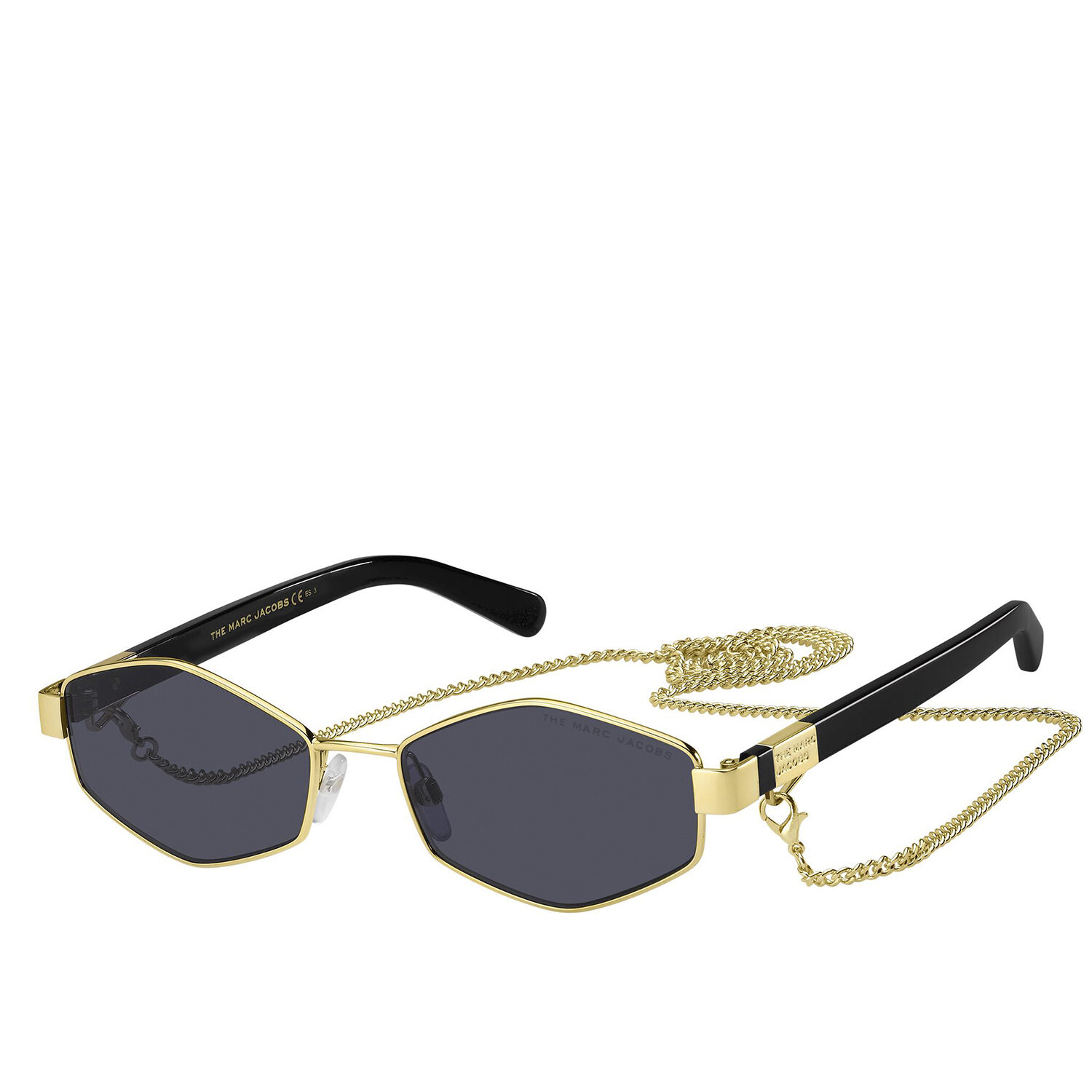 Marc Jacobs - عینک آفتابی زنانه مشکی طلایی فلزی Marc 496/S