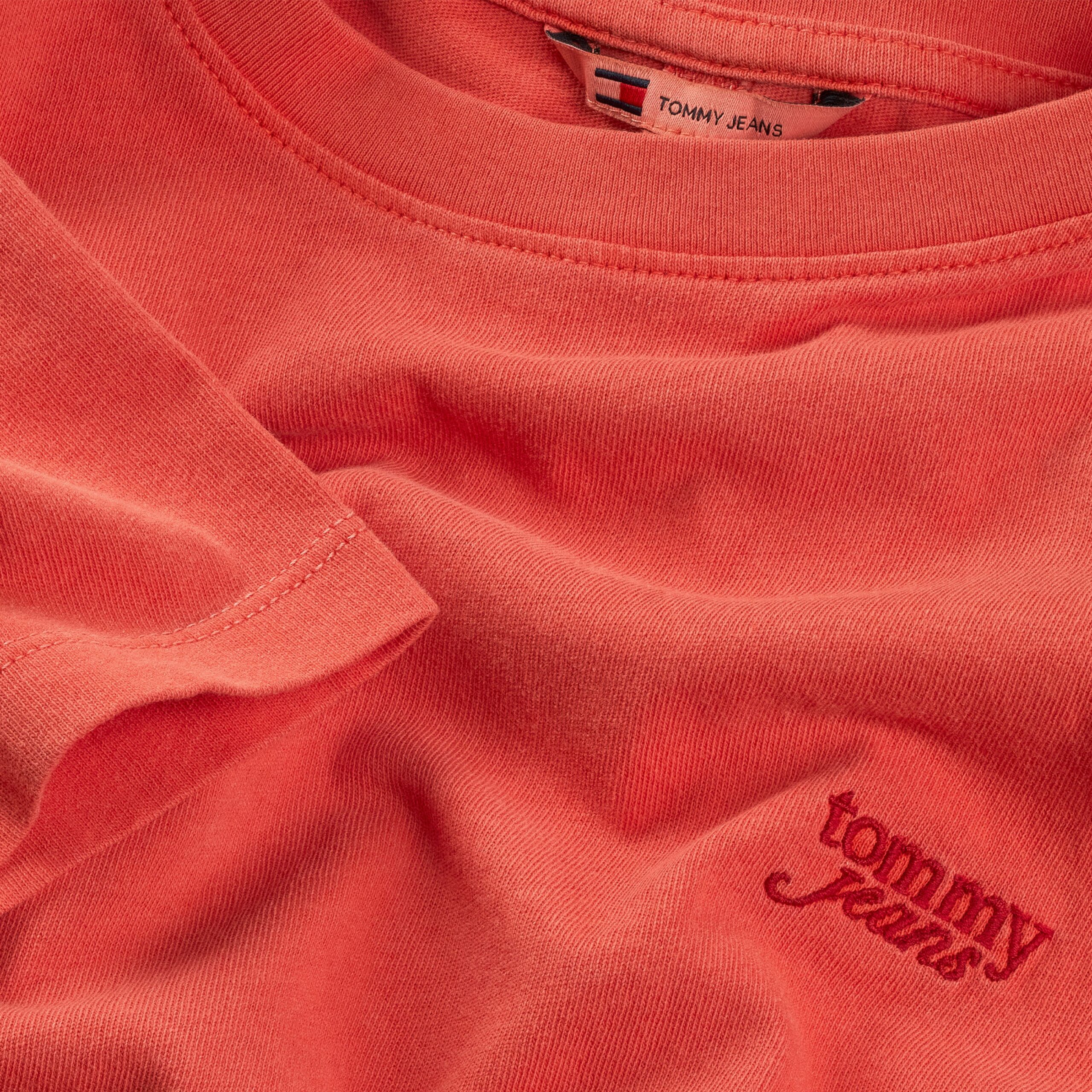 تیشرت نارنجی زنانه پشت باز طرح GMD Script مدل Tommy Jeans - تصویر 3