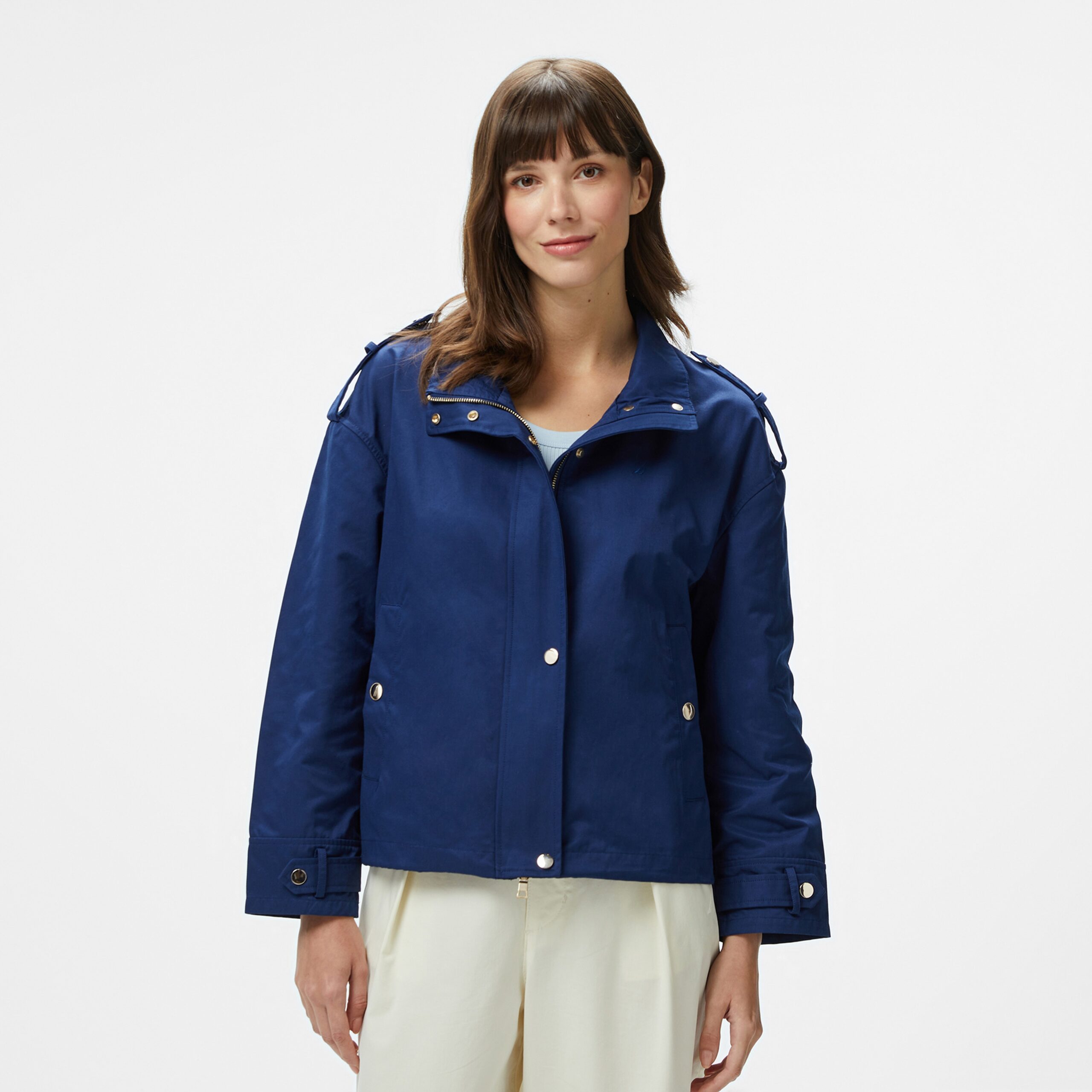 کاپشن یقه ایستاده زنانه Nautica مدل سرمهای معمولی - تصویر 5