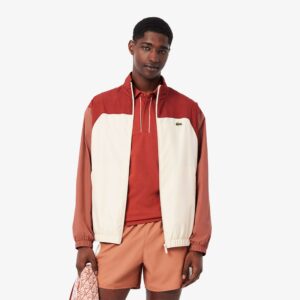 ژاکت یقه ایستاده مردانه Lacoste به رنگ زرشکی