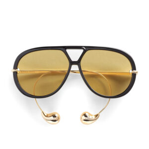 Bottega Veneta - عینک آفتابی زنانه مشکی مدل خلبانی دراپ