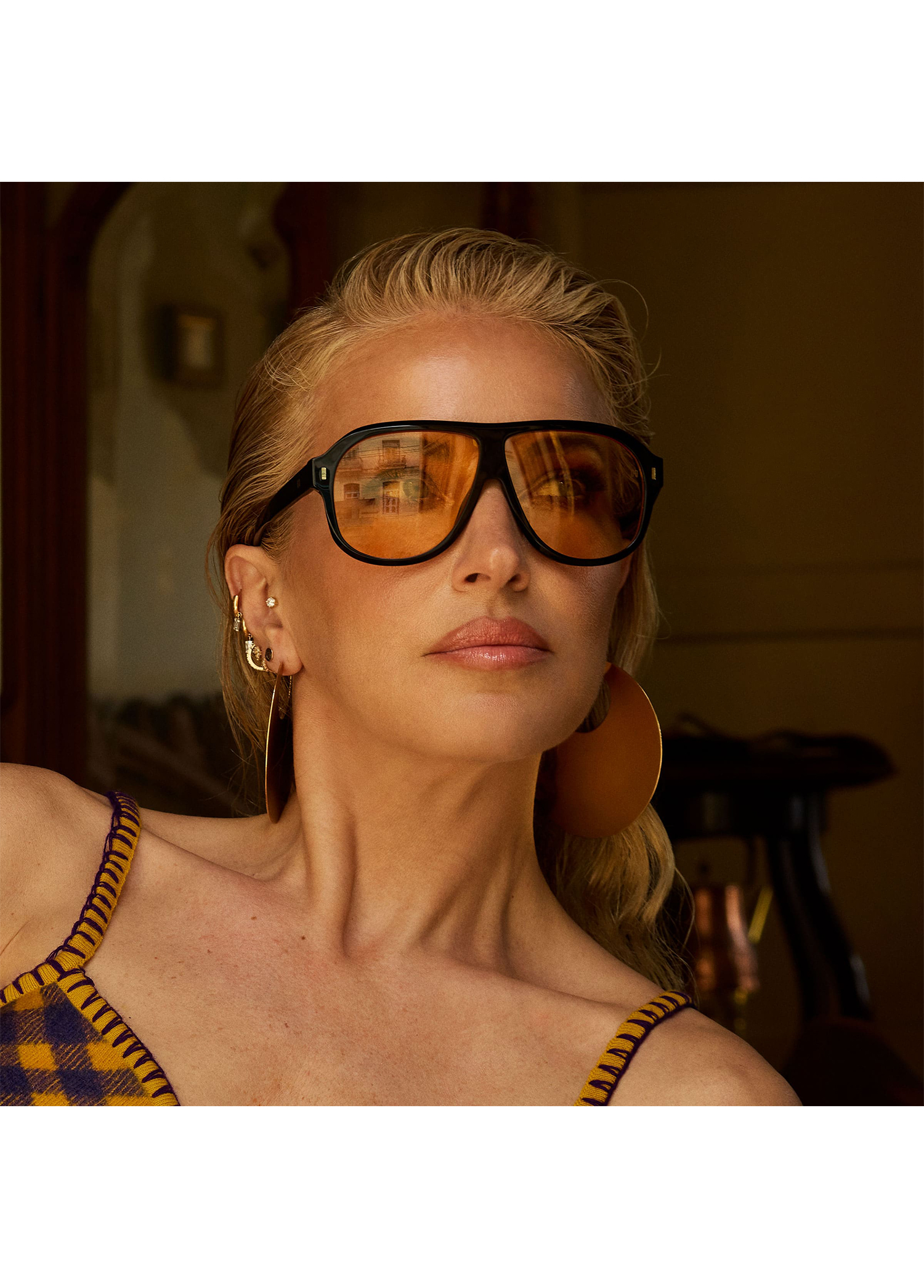 Hermossa - عینک آفتابی Burcu Esmersoy x Hermossa مشکی مات استات یونیسکس - تصویر 2