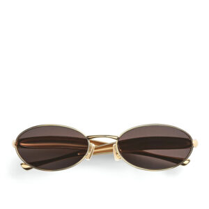 Bottega Veneta - عینک آفتابی زنانه طلایی بیضی ساردین