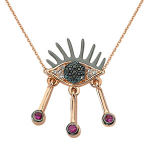 Bee Goddess - گردنبند طلای زنانه با الماس به شکل چشم آی لایت